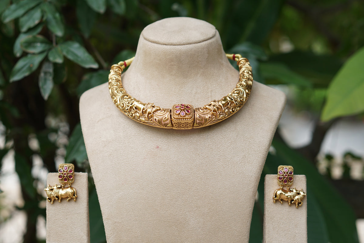 Antique necklace Set (4-9612)(EX)