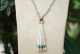 Kundan Tassel Pendant Necklace (4-9635)(R)