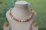 Antique coral necklace set (4-7754)(AK)