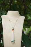 Kundan Tassel Pendant Necklace (4-9633)(R)