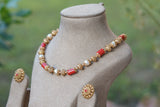 Antique coral necklace set (4-7754)(AK)