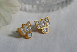 Small white Kundan Studs (1-4609)(R)(CLEARANCE SALE PIECE)