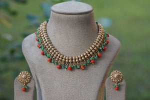 Antique coral necklace set (4-7755)(AK)