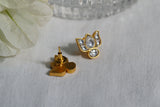 Small white Kundan Studs (1-4609)(R)(CLEARANCE SALE PIECE)