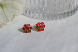 Small Pink Kundan Studs (1-4608)(R)