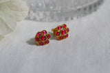Small Pink Kundan Studs (1-4608)(R)