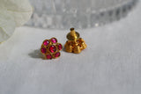 Small Pink Kundan Studs (1-4608)(R)