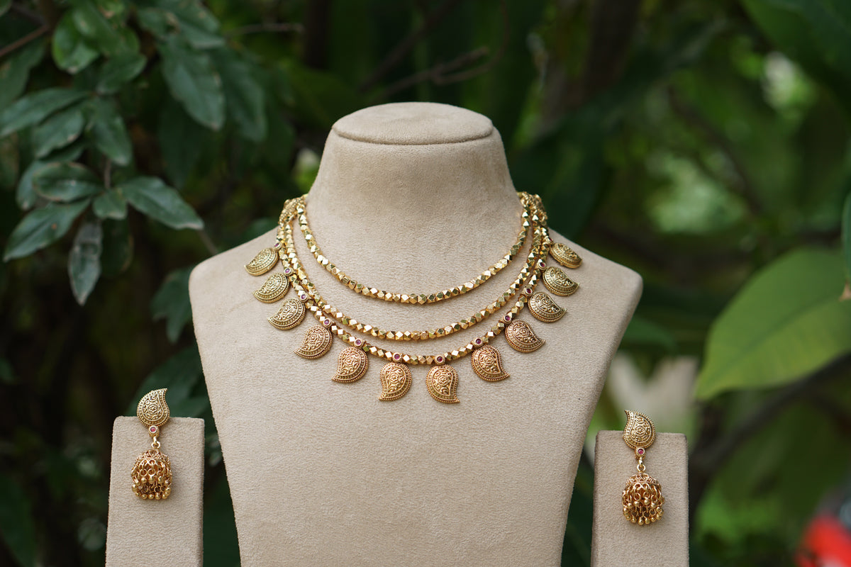 Antique necklace Set (4-9621)(EX)