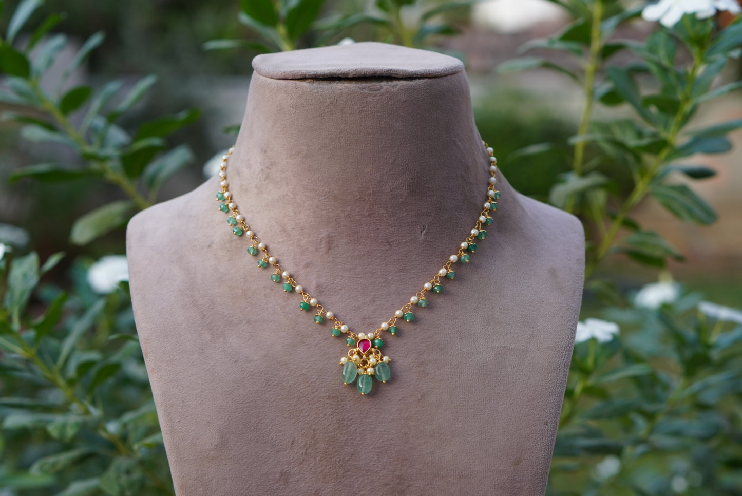 Beads Kundan Necklace (4-7761) - JEWELSTYLE