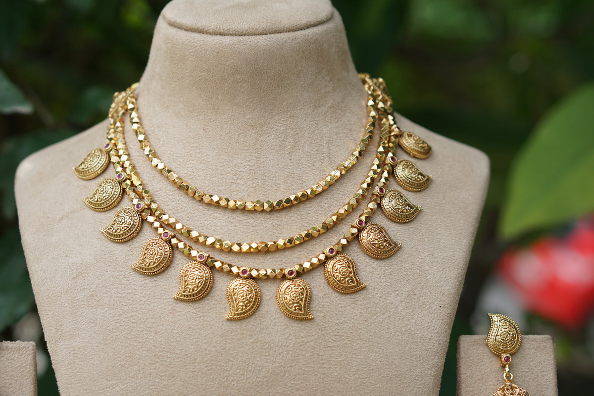 Antique necklace Set (4-9621)(EX)