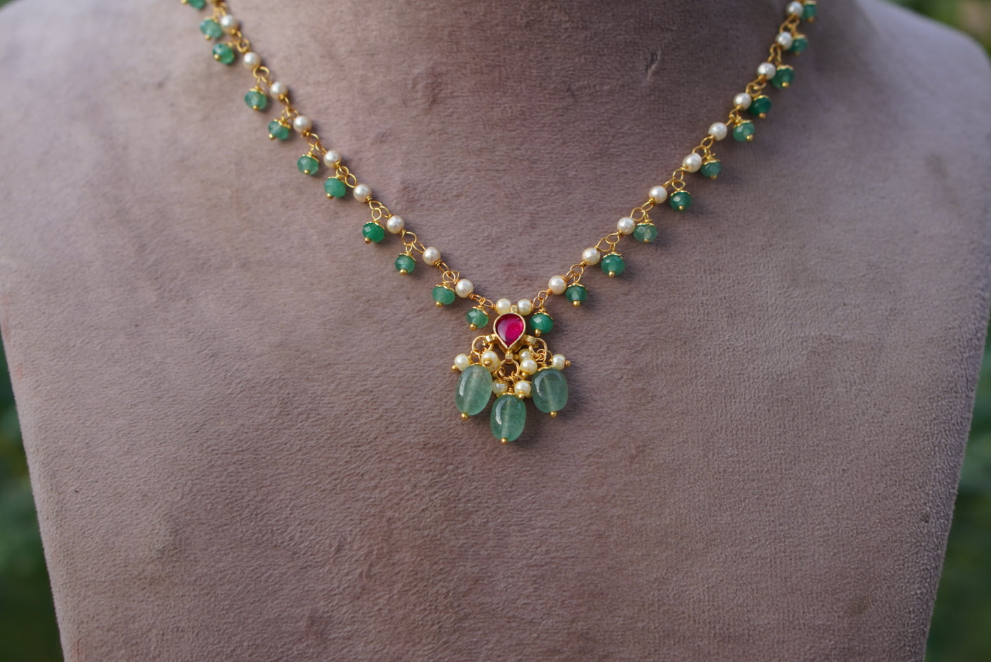Beads Kundan Necklace (4-7761) - JEWELSTYLE