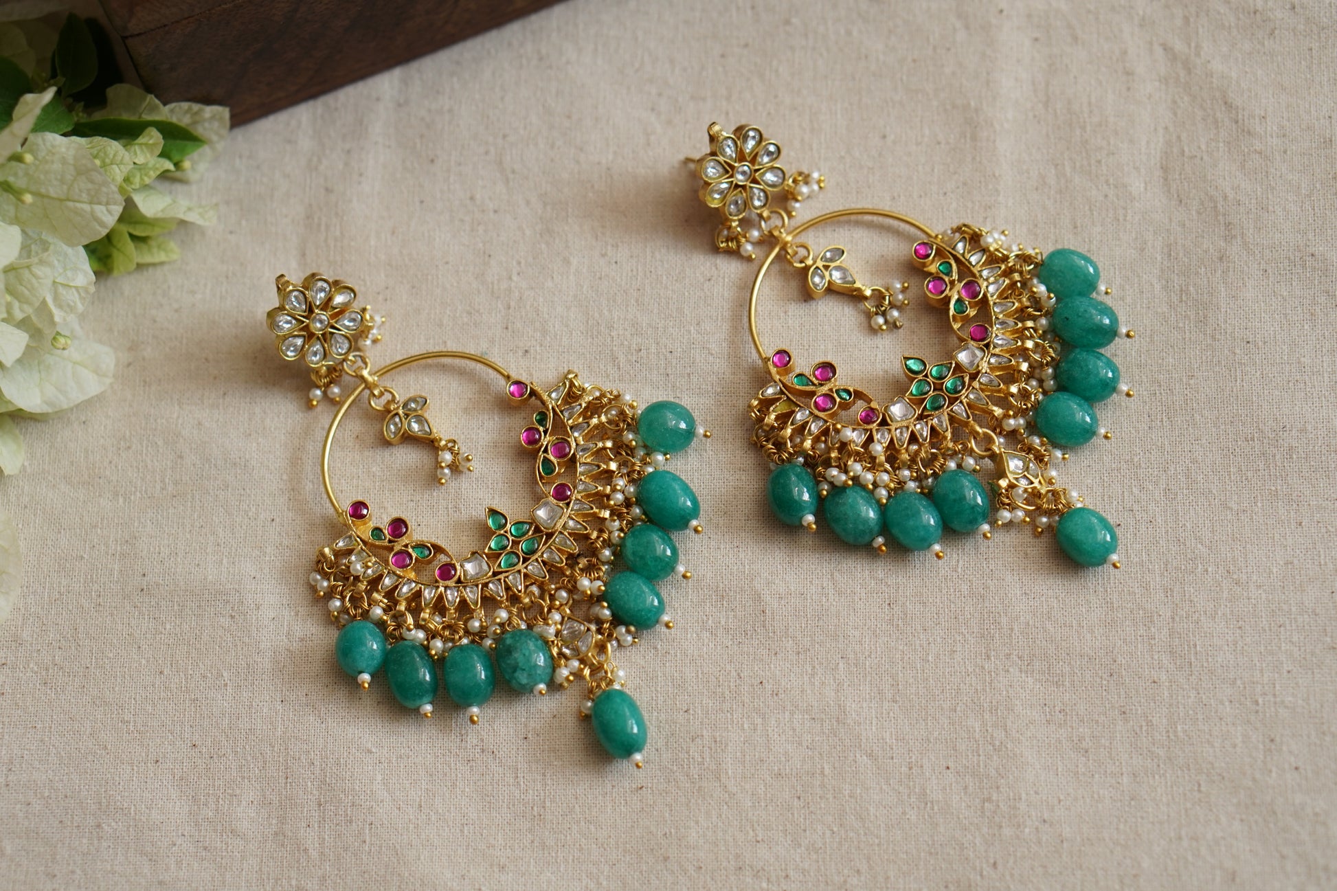 Kundan Earrings (1-4976)(A) - JEWELSTYLE