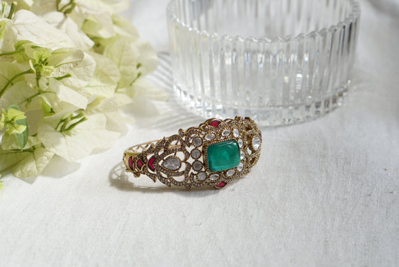 Polki stone bangle (3-432)(B)Size 2’6