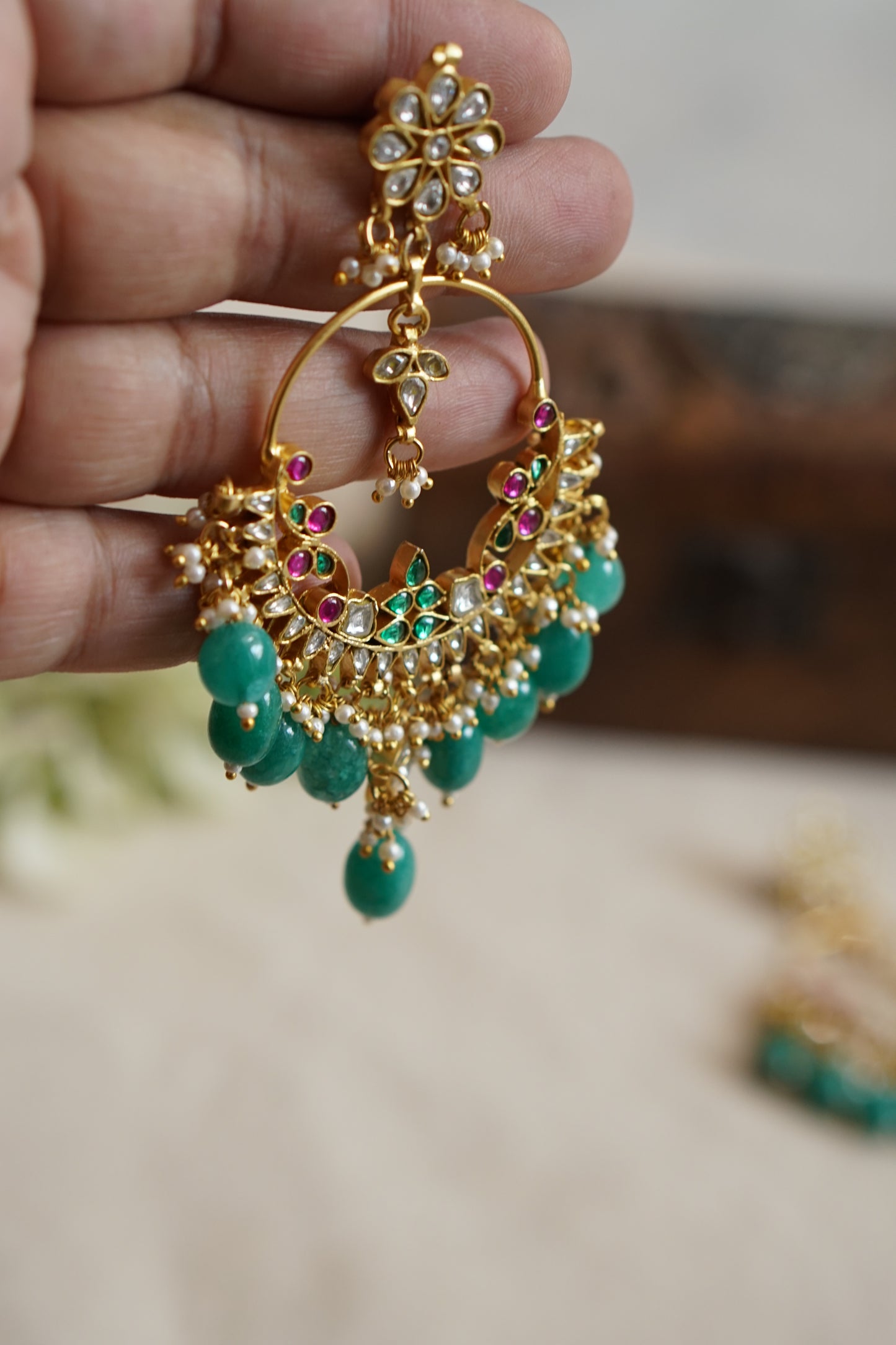 Kundan Earrings (1-4976)(A) - JEWELSTYLE