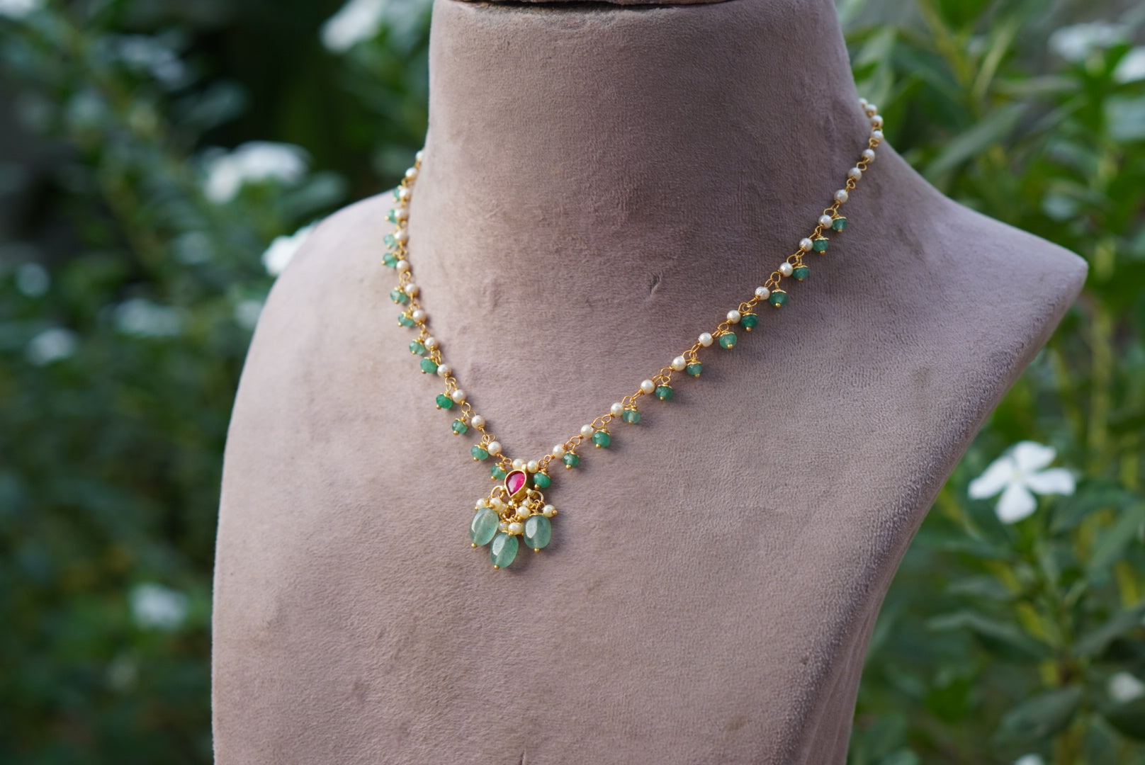 Beads Kundan Necklace (4-7761) - JEWELSTYLE