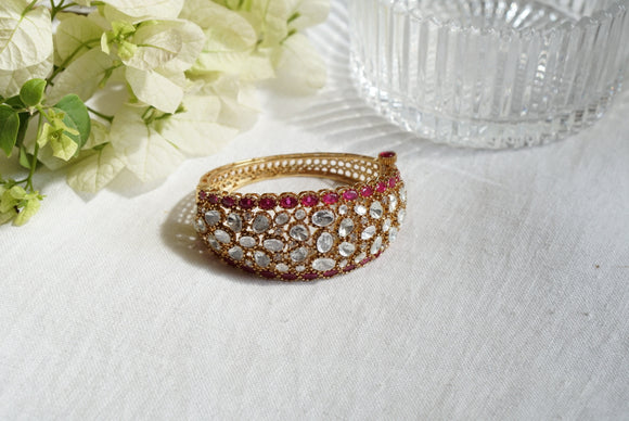 Polki stone bangle (3-433)(B)Size 2’6