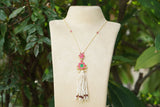 Kundan Tassel Pendant Necklace (4-9634)(R)