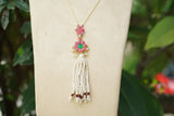 Kundan Tassel Pendant Necklace (4-9634)(R)