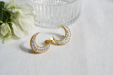 White Chand Earcuff Kundan Earrings (1-4607)(R)(CLEARANCE SALE PIECE)