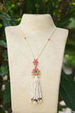 Kundan Tassel Pendant Necklace (4-9634)(R)
