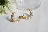White Chand Earcuff Kundan Earrings (1-4607)(R)(CLEARANCE SALE PIECE)