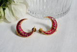 Pink Chand Earcuff Kundan  Earrings (1-4606)(R)(ALREADY DISCOUNTED