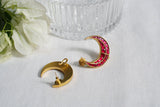 Pink Chand Earcuff Kundan  Earrings (1-4606)(R)(ALREADY DISCOUNTED