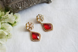 Red Polki Earrings (1-4972)(B)