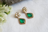 Green Polki Earrings (1-4971)(B)