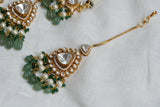 Kundan Polki necklace set with maangtika (4-5993)(B)