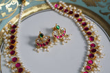 Pink Kundan Necklace Set (4-8448)(R)