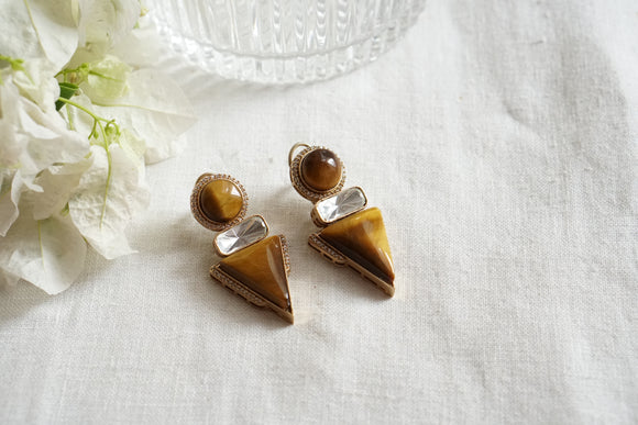 Cat Eye Polki Earrings (1-4347)(B)