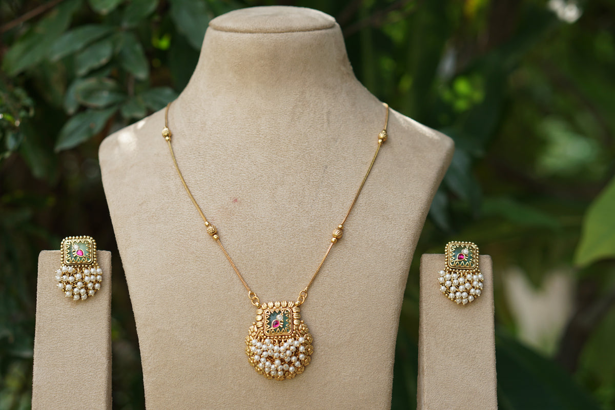 Antique necklace Set (4-9618)(EX)