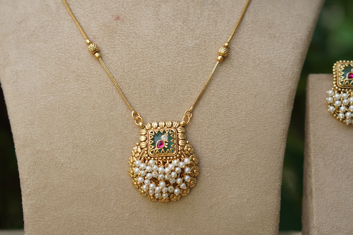 Antique necklace Set (4-9618)(EX)