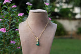 Green  Beads Pearl pendant chain(4-9607)N)