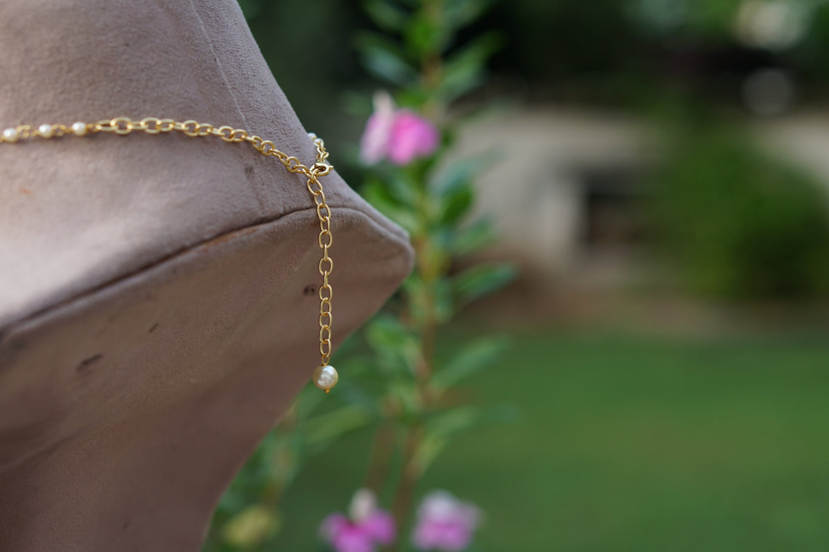 Green  Beads Pearl pendant chain(4-9607)N)