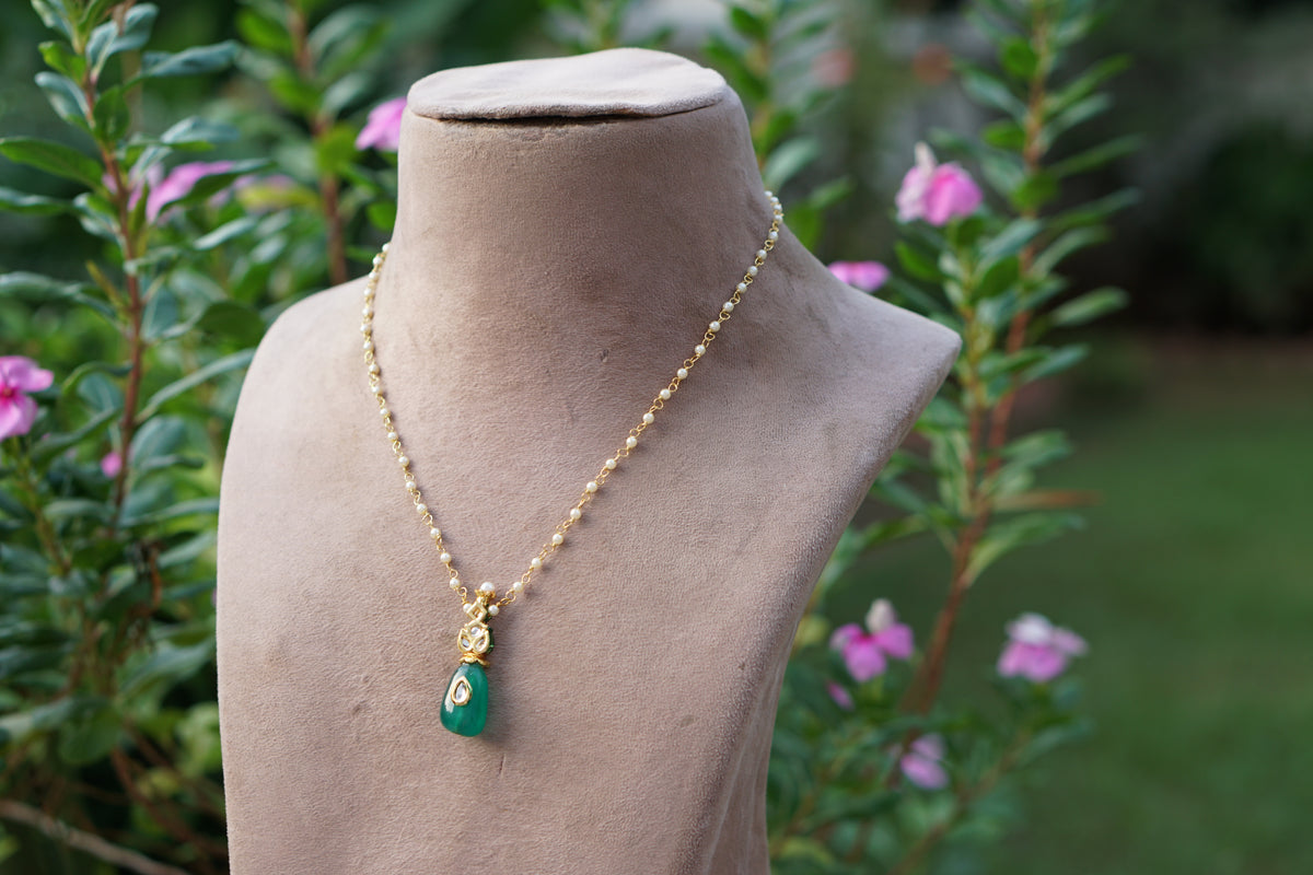 Black Beads pendant chain(4-9606)N)