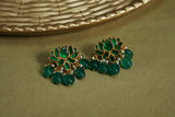 Green Stone Kundan  Earrings (1-4603)(R)(OFFER PIECE)