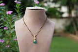 Green black beads pendant chain(4-9606)N)