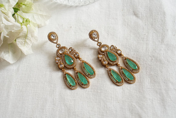 Light Green Stone Polki Earrings (1-4351)(B)