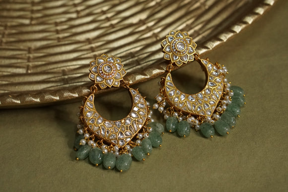 Kundan Chandbali Earrings (1-4602)(R)(ALREADY DISCOUNTED