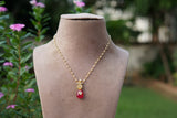 Red Beads Pearl pendant chain(4-9608)N)