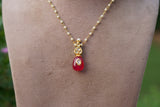Red Beads Pearl pendant chain(4-9608)N)