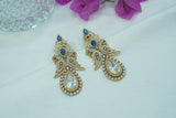 Blue stone Polki Earrings  (1-4078)(A)