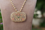 Kundan white stone pendant chain(4-9601)(R) - JEWELSTYLE