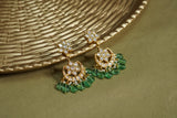 White Kundan Earrings (1-4599)(R)