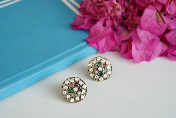 Polki studs earring (1-4056)(A)