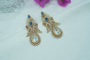 Blue stone Polki Earrings  (1-4078)(A)