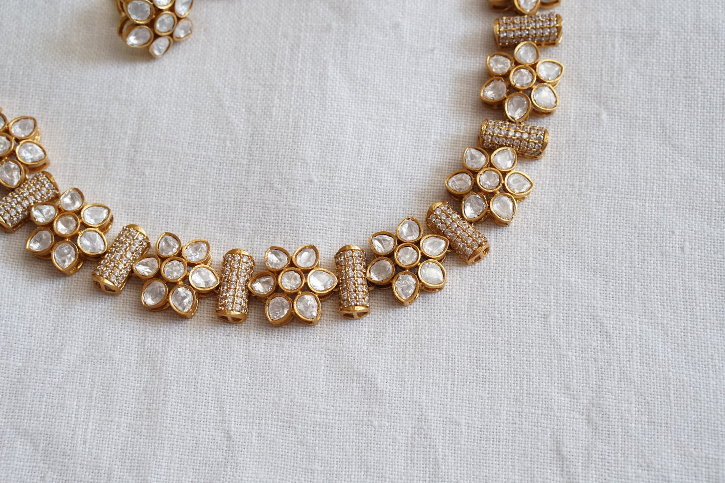 Polki Necklace set (4-8894)(B) - JEWELSTYLE