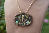 Firoza stone Kundan pendant chain(4-9603)(R)